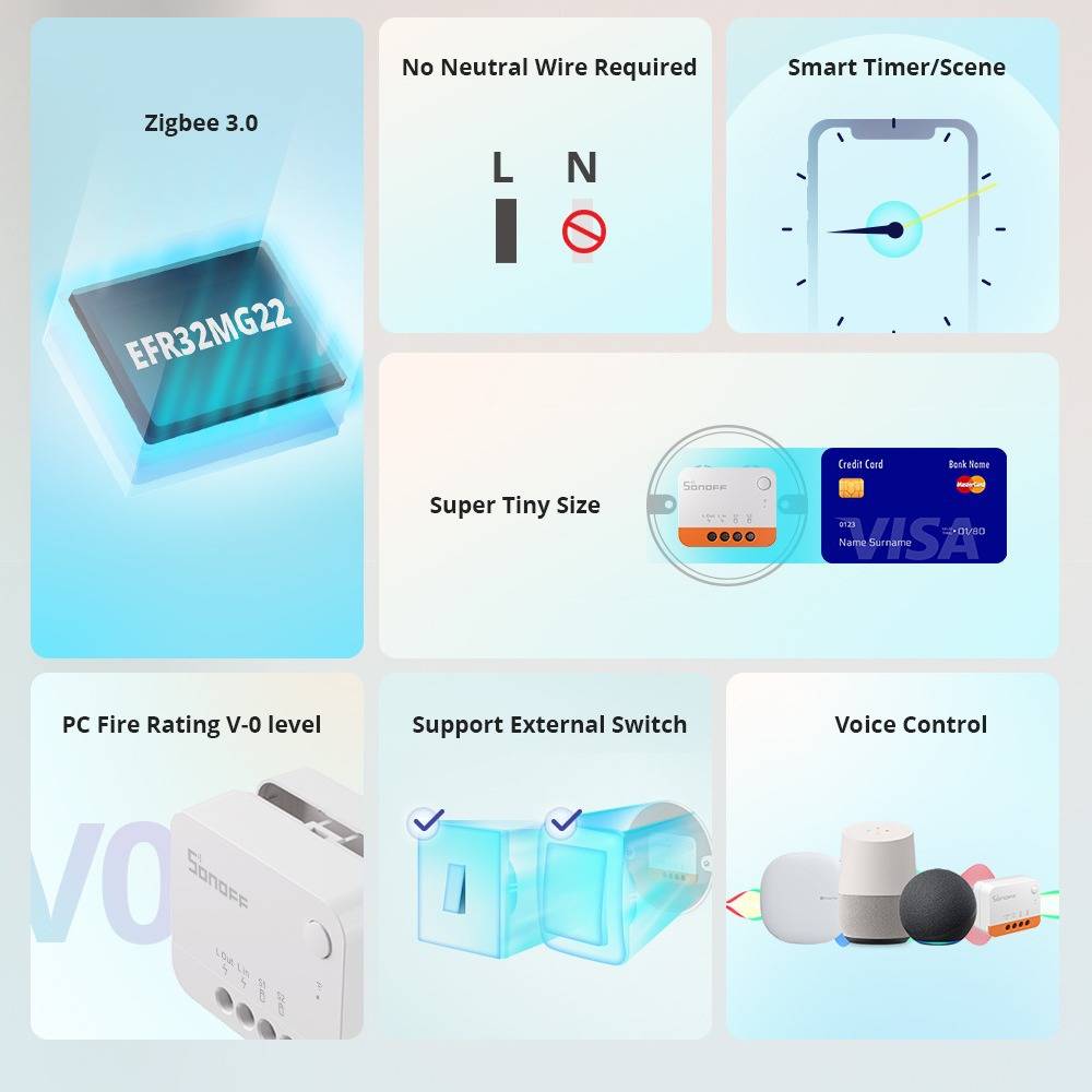 SONOFF ZBMINI L2单火线zigbee Mini智能开关通断器远程语音控制