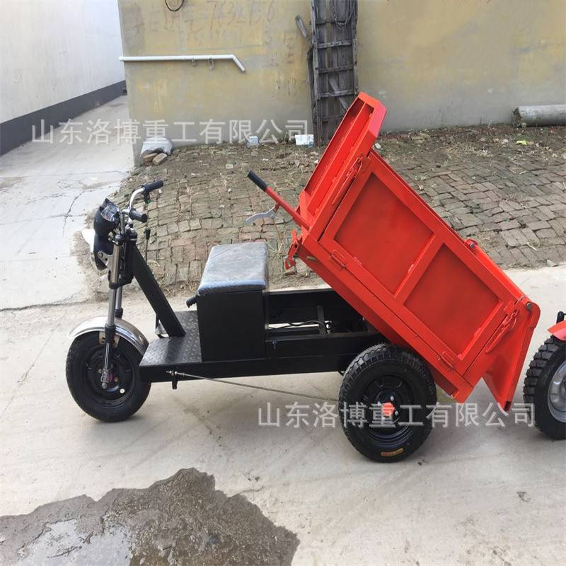 电动三轮灰斗车大骑兵建筑工地搬运拉砂浆水泥自卸养殖拉粪翻斗车