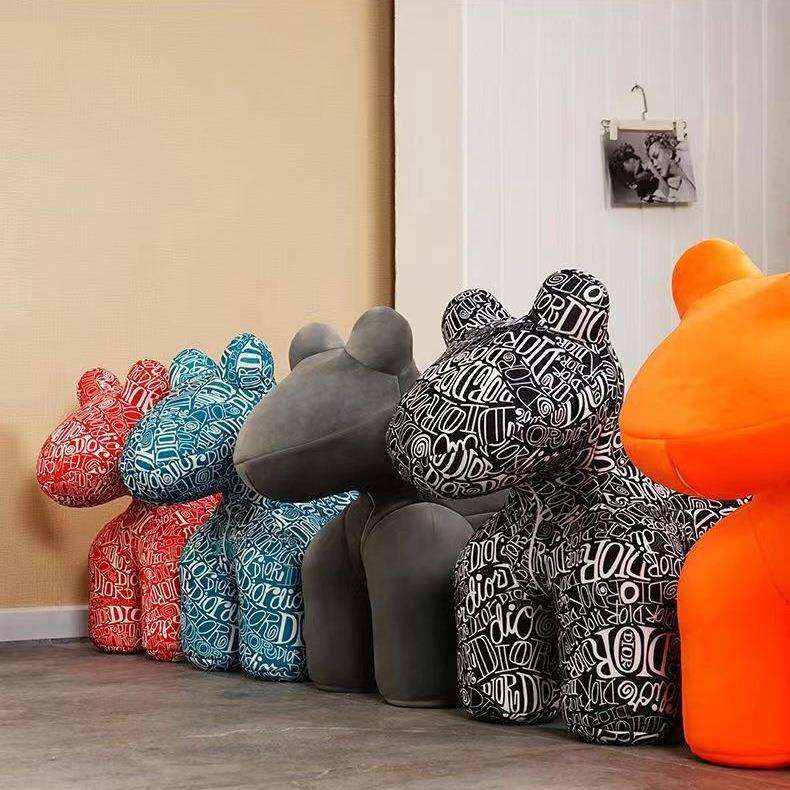 懒人沙发简约卡童通厅可爱椅客OTI创意摆件小马儿座椅创意网红动