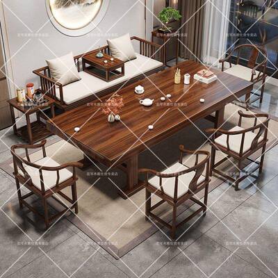 新中式木精无品牌/茶桌椅组实合宽敞桌面大E0级湛环保设计板罗汉