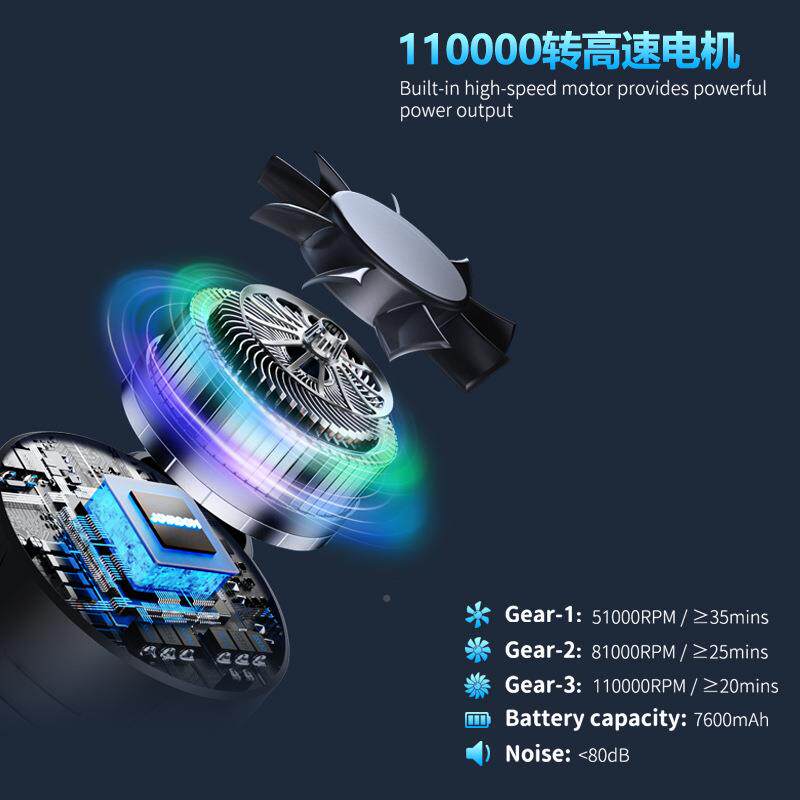 新品跨806境暴力风扇家车两脑用吹尘器便无线清洁携电键机箱盘除