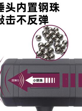 防修震橡胶锤德胶皮锤承瓷砖轴安装锤无35mm1LB弹力汽修钣金装锤