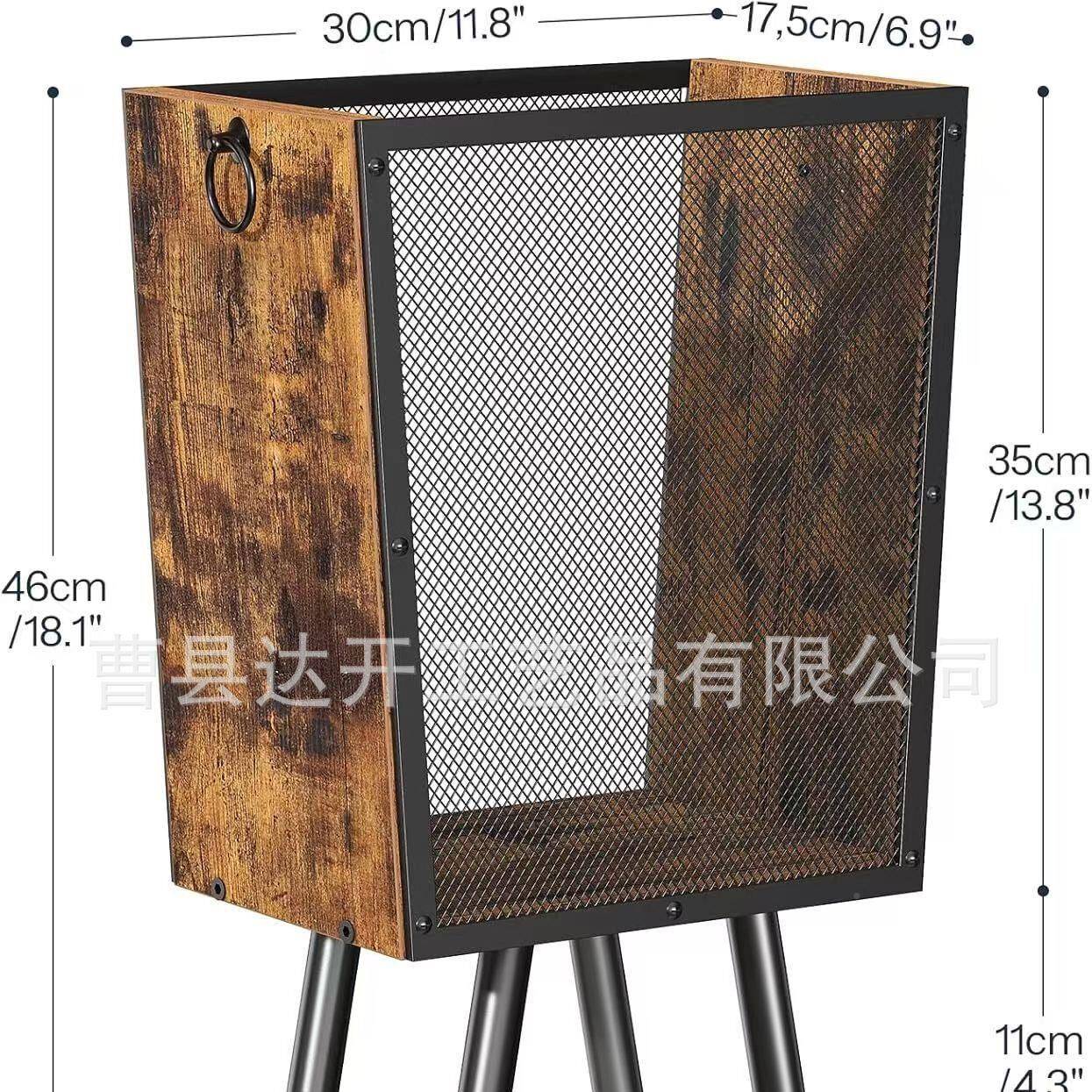 艺结合家用木质收纳筐复古画轴画卷收筐家纳用木质带风腿dk4.7垃