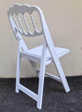 外树休闲白色塑料户折叠NVF椅破仑椅脂折叠拿拿破仑椅餐椅可折叠