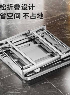 XAP?04特厚不锈钢折叠正方形纳桌商用家房用出租学校3工地方便收
