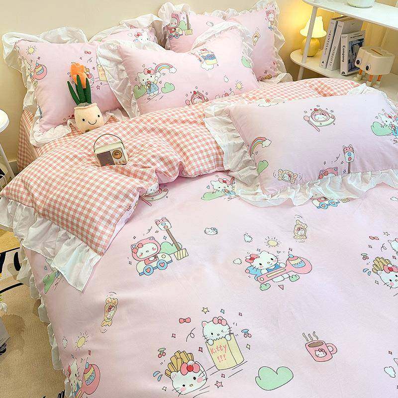 公主风全卡纯棉床四通件EX241120套棉儿童床品被套上宿舍床单三件,床上用品,床品套件/四件套/多件套,淘宝优惠券,粉丝福利购,淘宝优惠卷