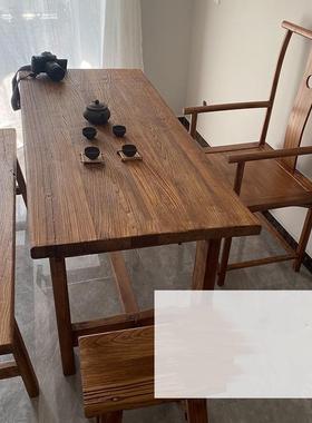 老榆椅厅木茶复桌家PVK用客泡茶桌办公室接待茶桌古简约茶台中式