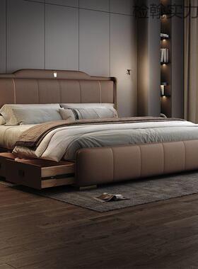 式款轻ZIX奢双人床床现代简约高新端大气大意主