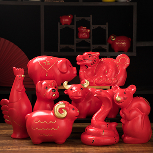 大号十二生肖网红鼠牛龙蛇羊鸡狗猪存钱罐只进不出陶瓷储蓄不可取