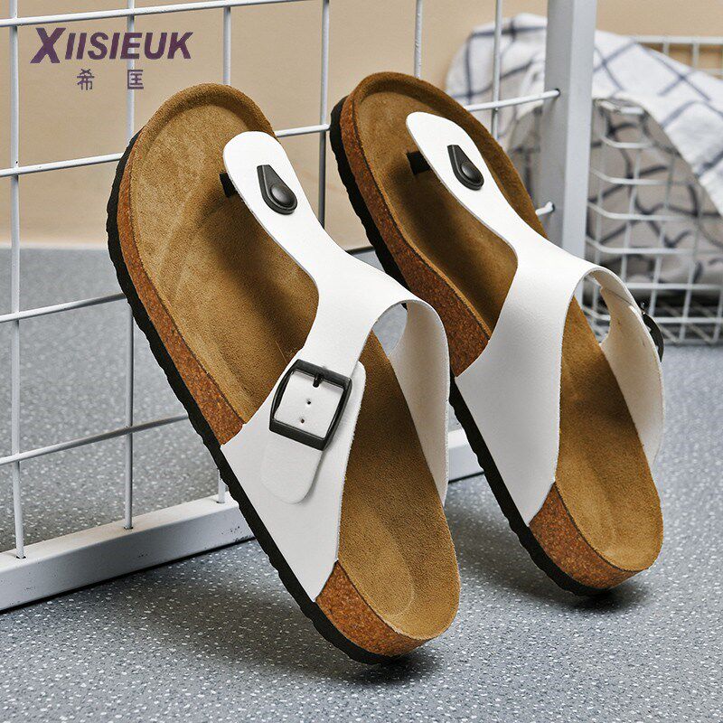 大码45 46软木人字拖男夏季新款潮流情侣个性韩版夹脚外穿凉托鞋