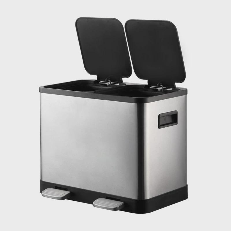 媳乐帮厨房分类垃圾桶不锈钢脚踏带盖双桶卫生间垃圾箱