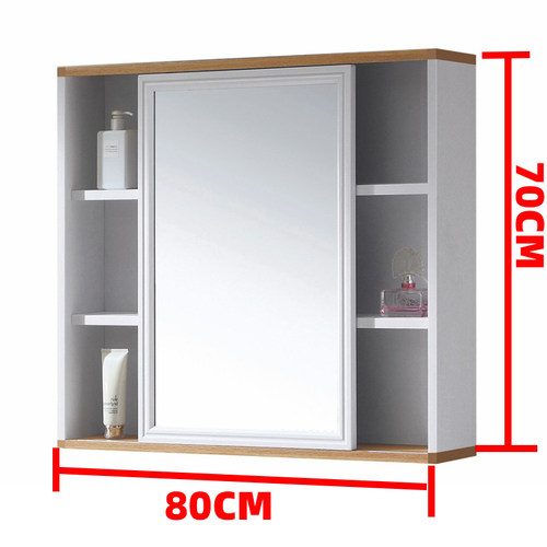 浴室镜柜卫生间梳妆镜子带置物架洗漱台挂墙式单独壁储物推拉移门