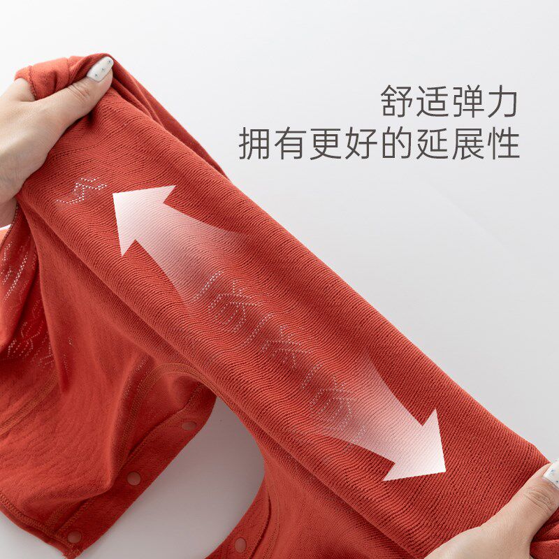 男女宝宝红色连体衣夏季薄款婴儿周岁礼满月纯棉哈衣爬服空调服