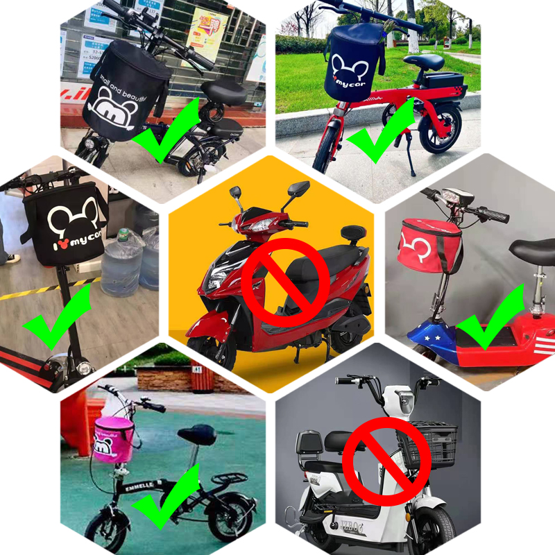 可爱单车篮帆布车筐防雨水电动折叠自行车筐带盖车篓男女前挂篮子