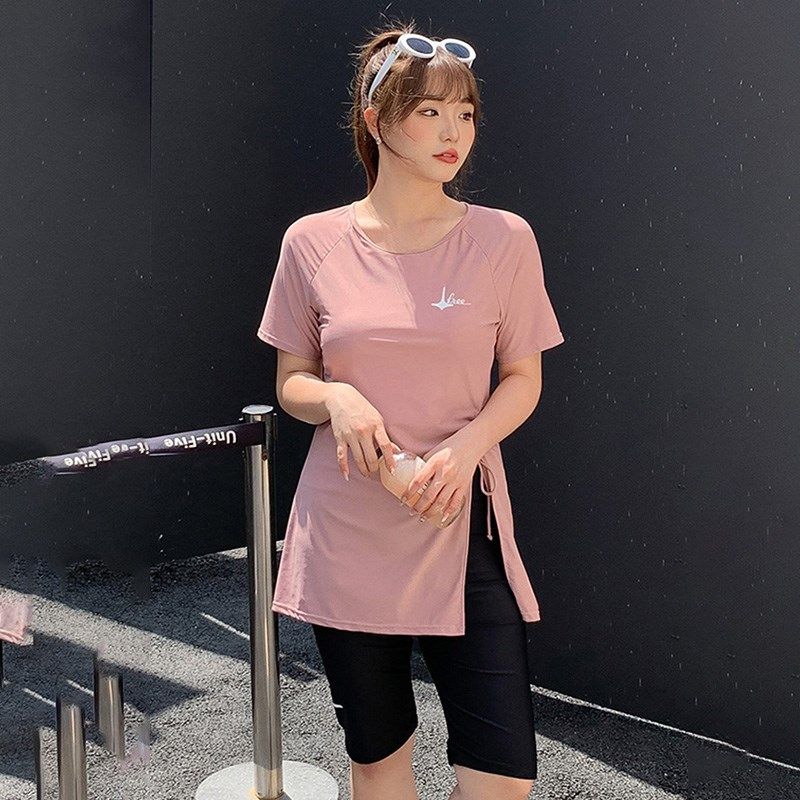 泳衣女2025新款胖mm分体平角泡温泉遮肚显瘦200斤高级感大码泳装