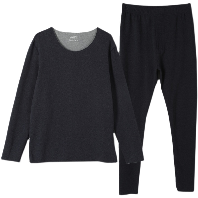 保暖内衣男士无痕发热秋衣秋裤套装加厚加绒德打底裤纯色棉毛衫冬