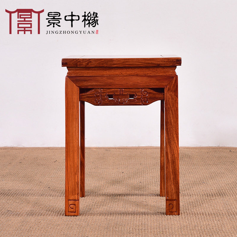 花梨木换鞋儿童梳l妆家用沙发矮板坐凳子脚踏中式红木圆凳实木方