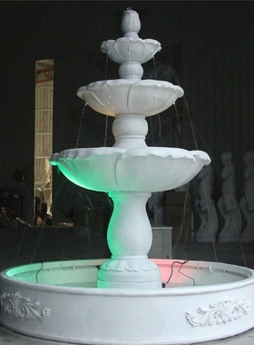 欧式大型假山招财流水婚庆影楼道具花园别墅鱼池喷水景观喷泉摆件