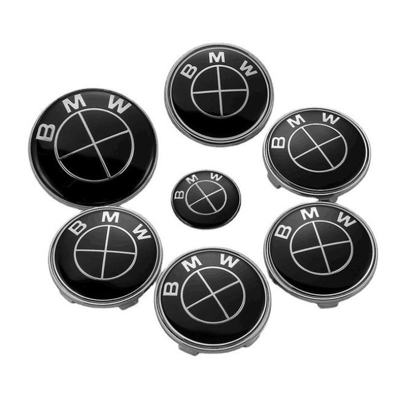 适用于X1X3X4X5黑白色轮毂盖装饰贴1/3系4/5系改装方向盘后尾标