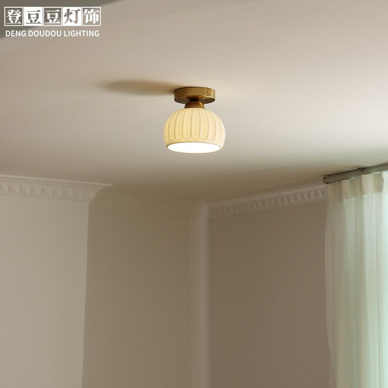过道灯陶瓷灯罩奶油风走廊吸顶灯阳台楼梯间简约现代玄关灯入户灯,家装灯饰光源,厨卫/阳台/玄关/过道吸顶灯,淘宝优惠券,粉丝福利购,淘宝优惠卷