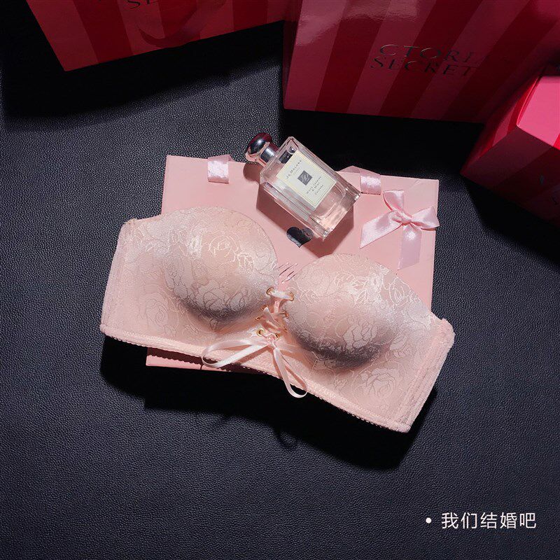 夏季新系带二分之一n杯文胸无带文胸 聚拢 防滑半杯文胸无肩带文