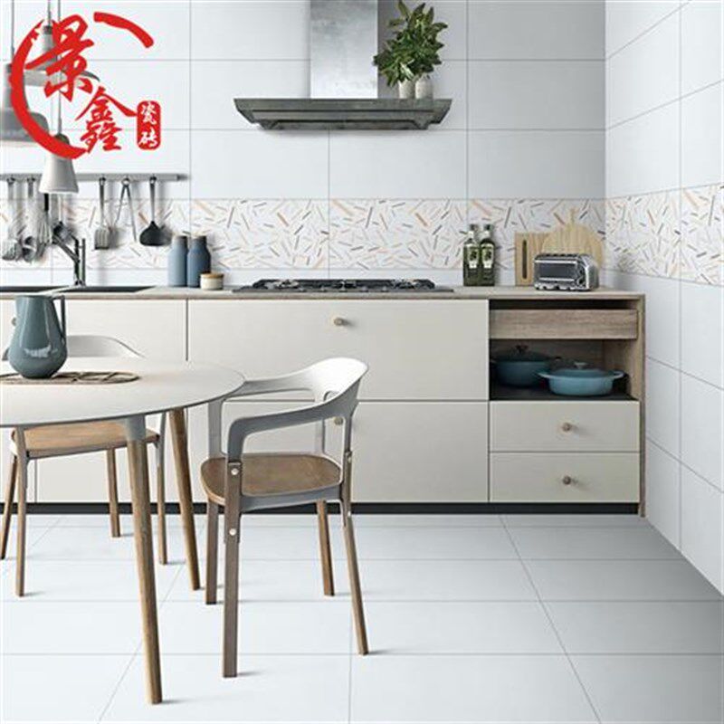 新款侘寂风微水泥卫生间瓷砖600x600厨房阳台墙砖 奶黄色浴室厕所