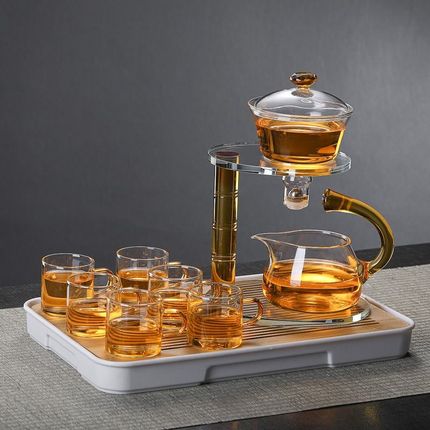 懒人泡茶器半自动泡茶器透明玻璃茶壶套装磁吸茶具全自动