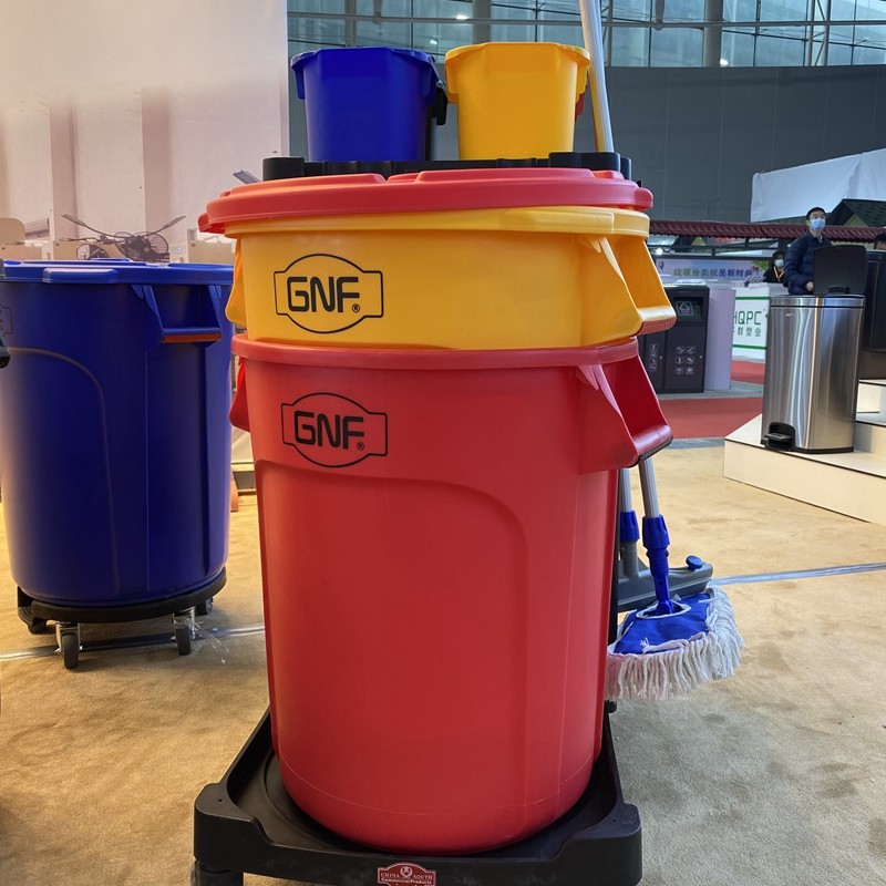 GNF圆形塑料桶储物桶带盖大号垃圾桶户外小区物业塑料环卫桶加厚