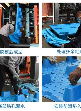 九脚吹塑托盘加厚仓库防潮板物流堆货卡板货架栈板塑料托盘1210