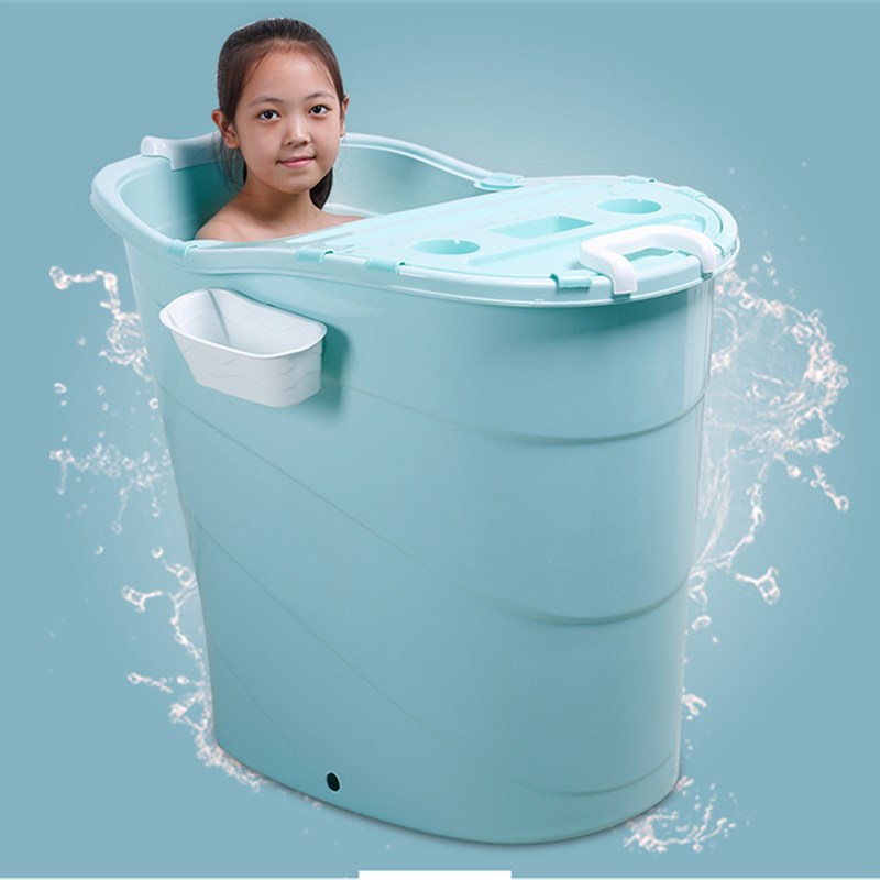 婴儿游泳桶儿童洗澡桶小学生浴桶塑料浴盆宝宝沐浴桶高位泡澡可坐