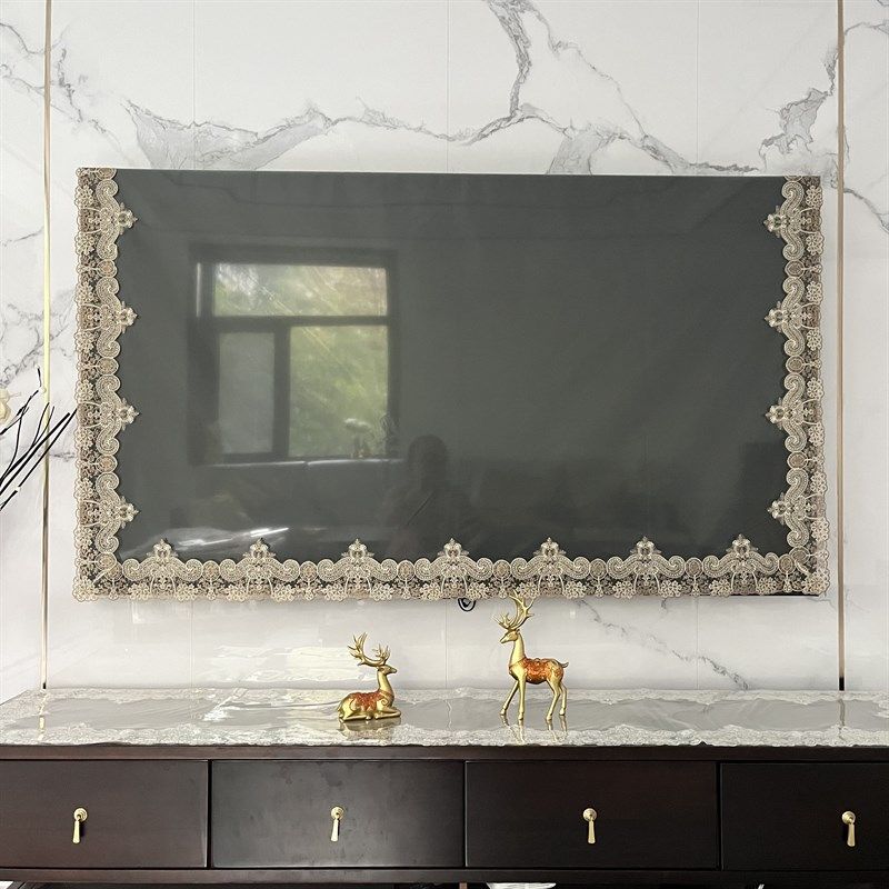 新款简约百搭蕾丝电视机罩开机不取液晶电视机防尘盖巾可定制尺寸