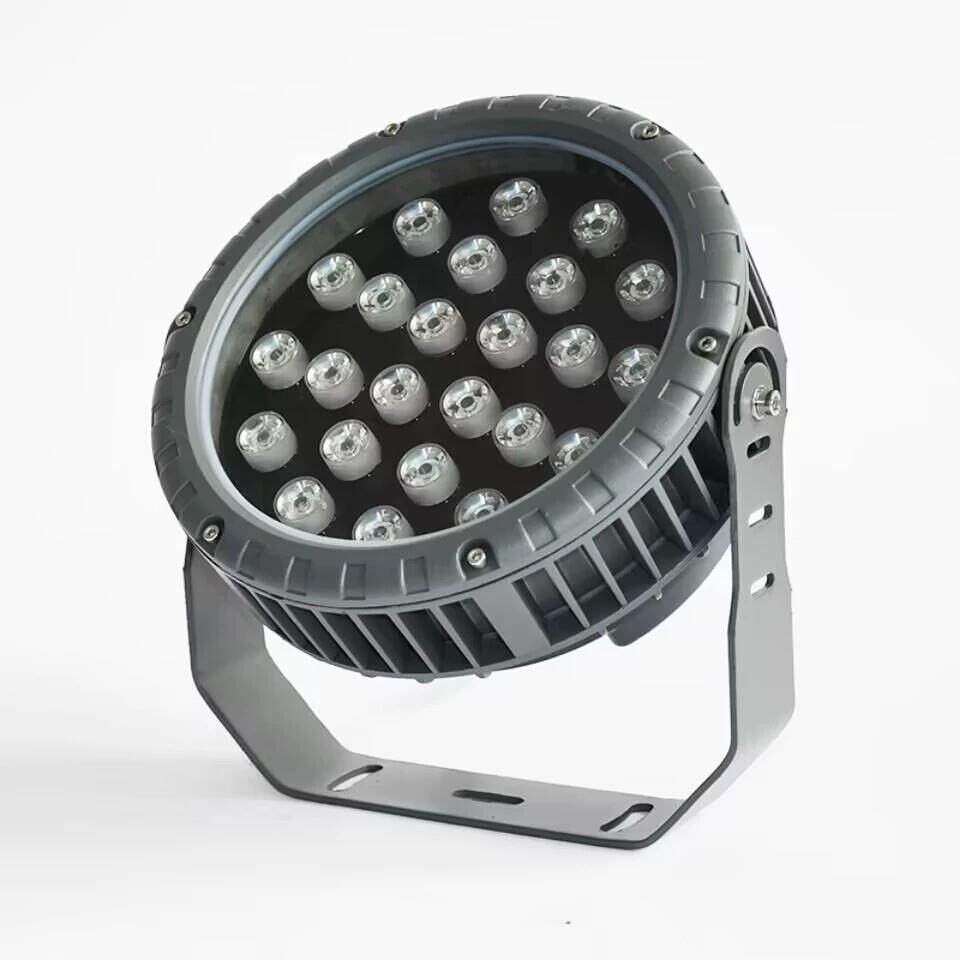 LED照树灯户外防水车轮圆形投射地插灯外控DMX512七彩景观投光灯