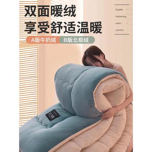 牛奶绒冬被加厚保暖双面绒被子羊羔绒毛绒双人被冬季加绒被芯10斤