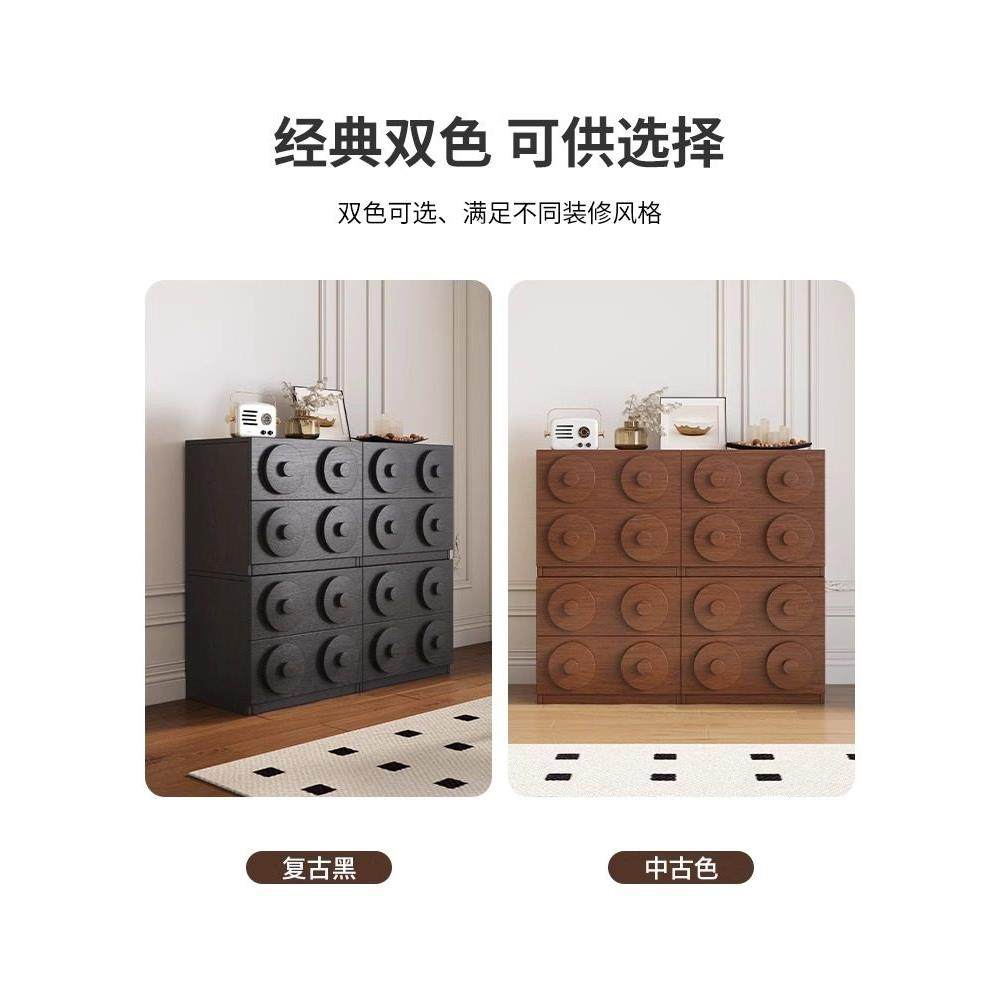 轻奢实木卡门柜模块化组合边柜中古法式斗柜小户型家用储物柜,住宅家具,斗柜,淘宝优惠券,粉丝福利购,淘宝优惠卷