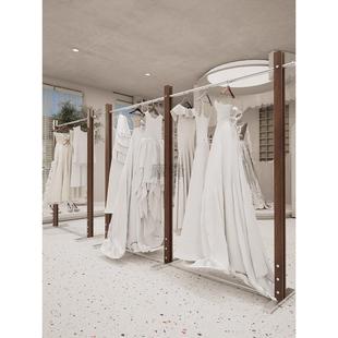 不锈钢婚纱架子秀禾服挂衣架落地样衣拍摄道具高端订制头纱展示架