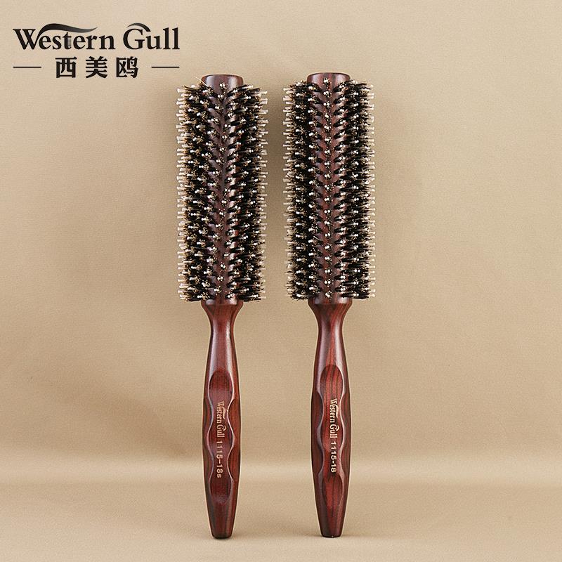 发廊专业猪鬃毛梳子圆滚梳卷发梳子内扣梨花直发造型梳卷梳美发店
