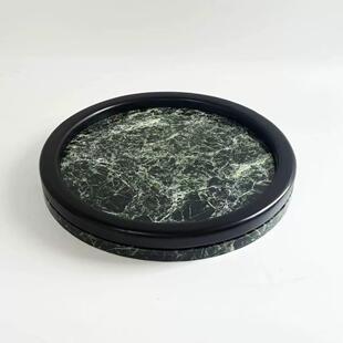 天然奢石高级感天然大理石茶盘托盘摆件样板房客厅茶几收纳托盘