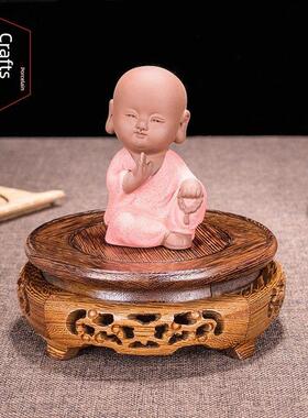 新款花瓶底座架实木制佛像鱼缸奇石头花盆鸡翅木红木摆件底座托盘