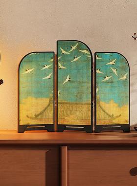 宋代美学桌面屏风摆件客厅装饰画新中国风茶室餐具柜画卧室餐厅