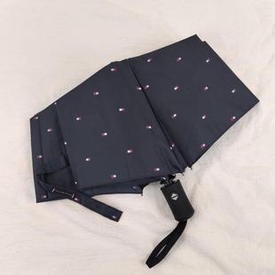 美单汤家经典 超轻全自动防风男女商务绅士折叠晴雨伞 红蓝旗帜风格