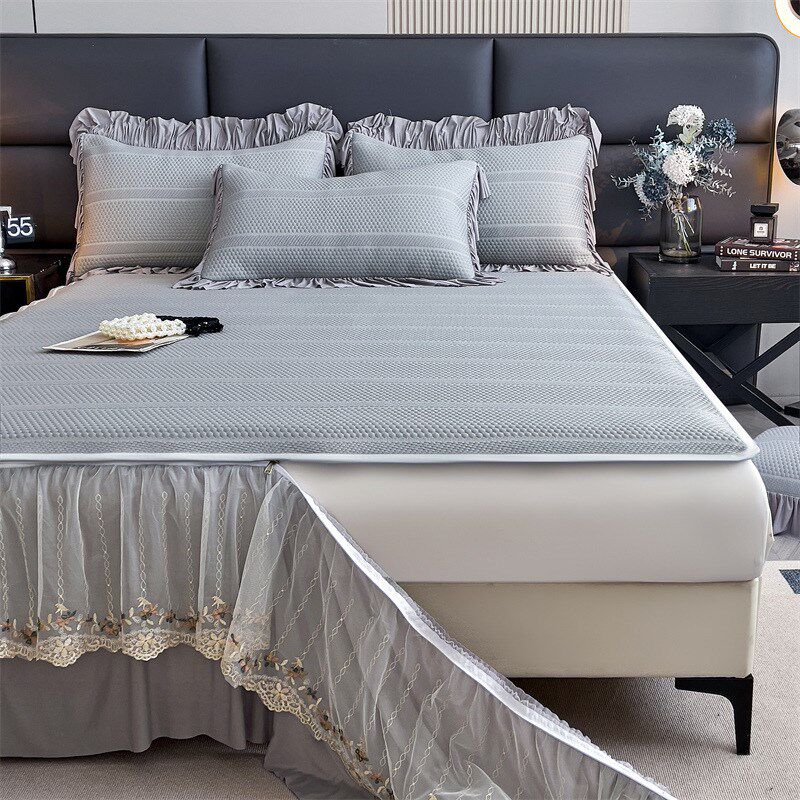 轻奢202c4新款冰豆豆凉席可拆卸床裙款三件套可机洗空调软席冰丝,床上用品,冰丝席,淘宝优惠券,粉丝福利购,淘宝优惠卷
