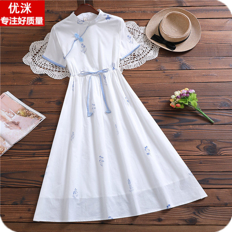 12岁少女孩汉服13女大童中国风夏装15初中高中学生改良旗袍连衣裙