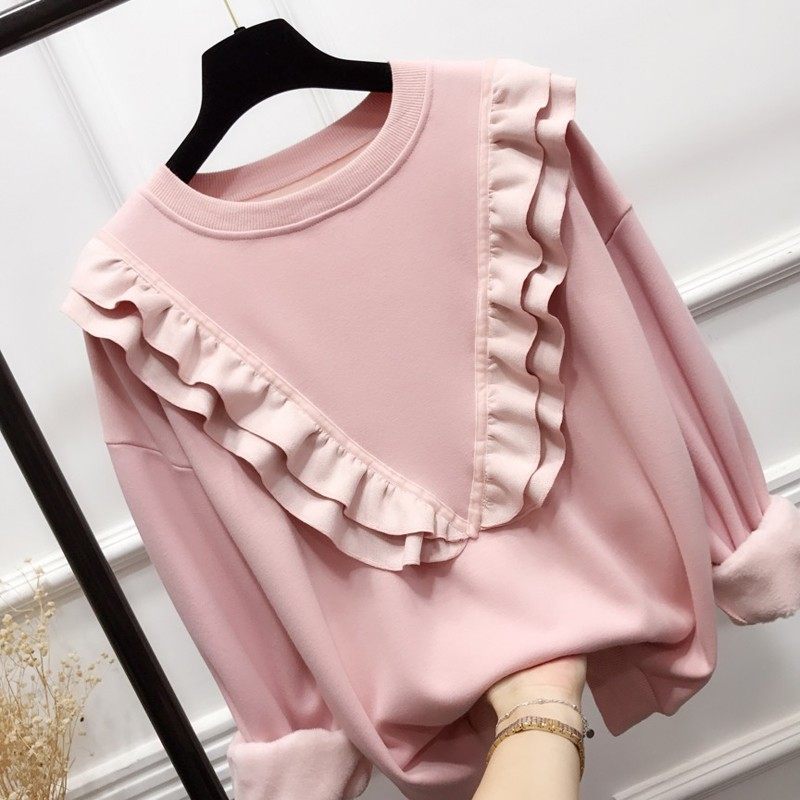 加绒加厚冬季哺乳期外出上衣服喂奶春秋装外穿女装秋冬装短款卫衣