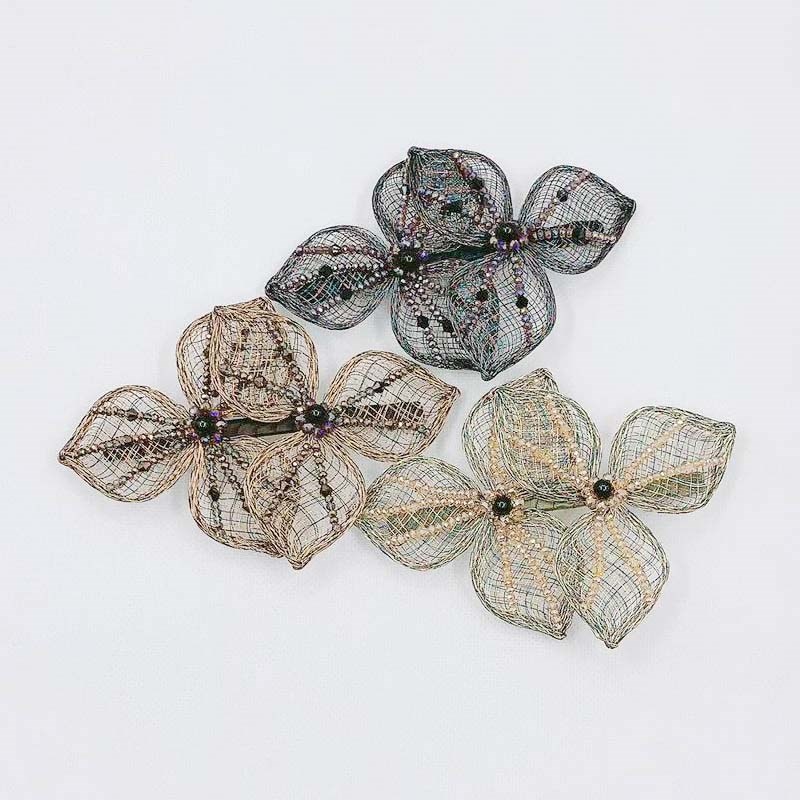 泫雅发夹女网红铜丝diy手工绕线花朵发卡一字夹大号简约气质横夹