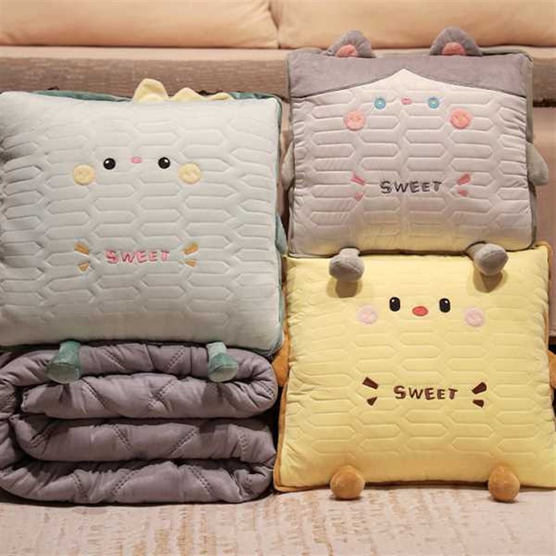 冰丝抱枕被d子两用办公室午睡枕头小毯子二合一汽车载靠垫沙发靠