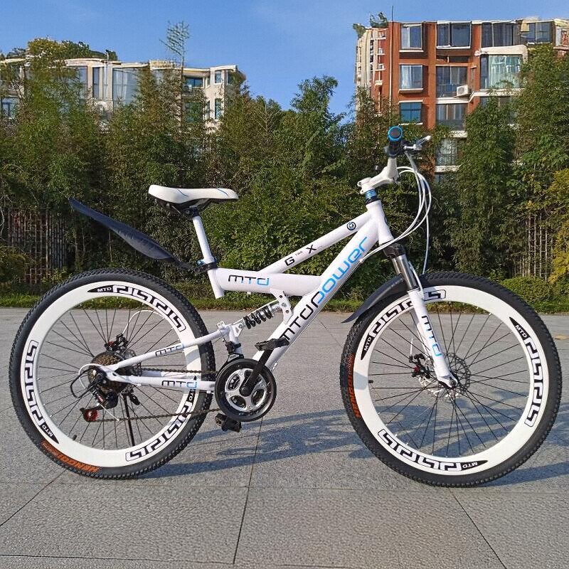 前后双减震双碟刹山地车带后座可带人变速山地自行车男女式26单车