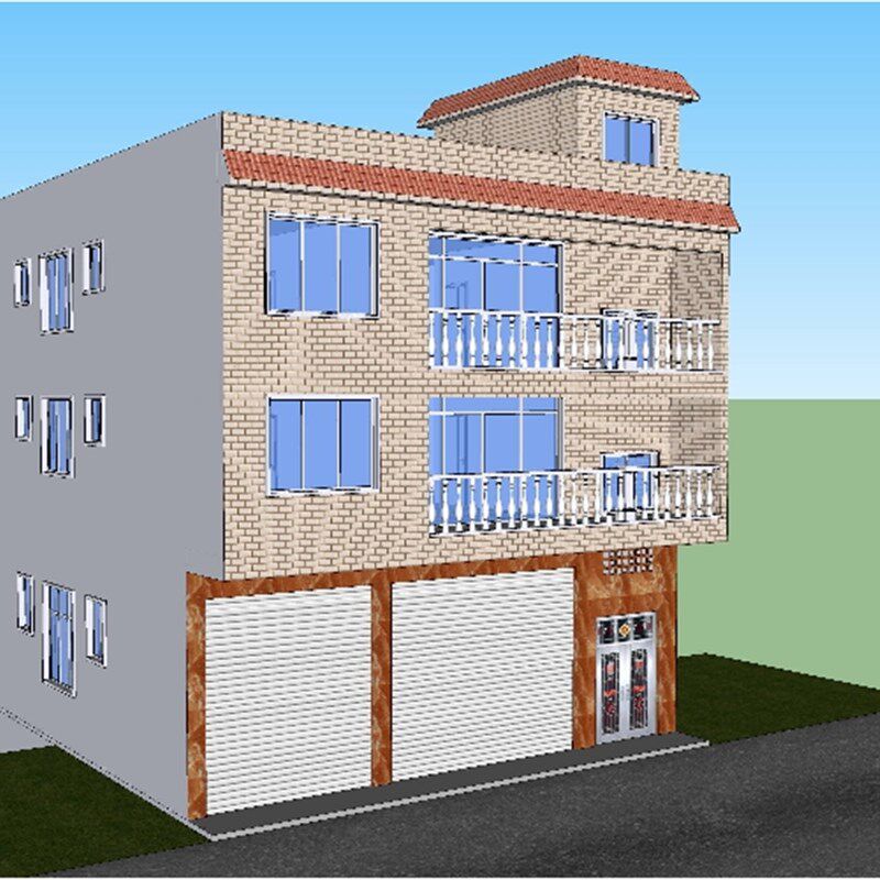11.5x12四层地下室实用自建临街门面楼房设计图建筑施工图结构图