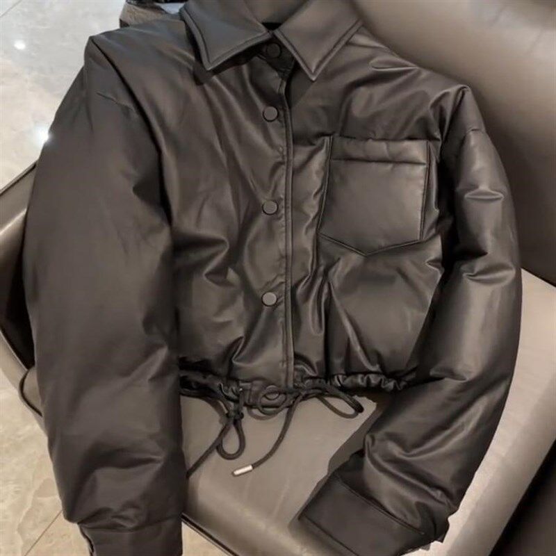 韩版轻薄棉服外套女冬季新款w高级感黑色短款面包服加厚保暖棉衣