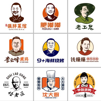 头像设计肖像设计定制头像商标人像人物标志头像肖像logo餐饮设计