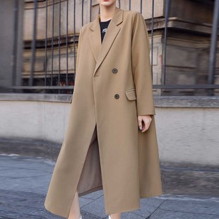 气质大衣 2024春d秋大码 女装 西装 风衣女胖mm韩系宽松休闲过膝长款